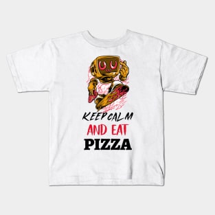 keep calm and eat pizza Kids T-Shirt